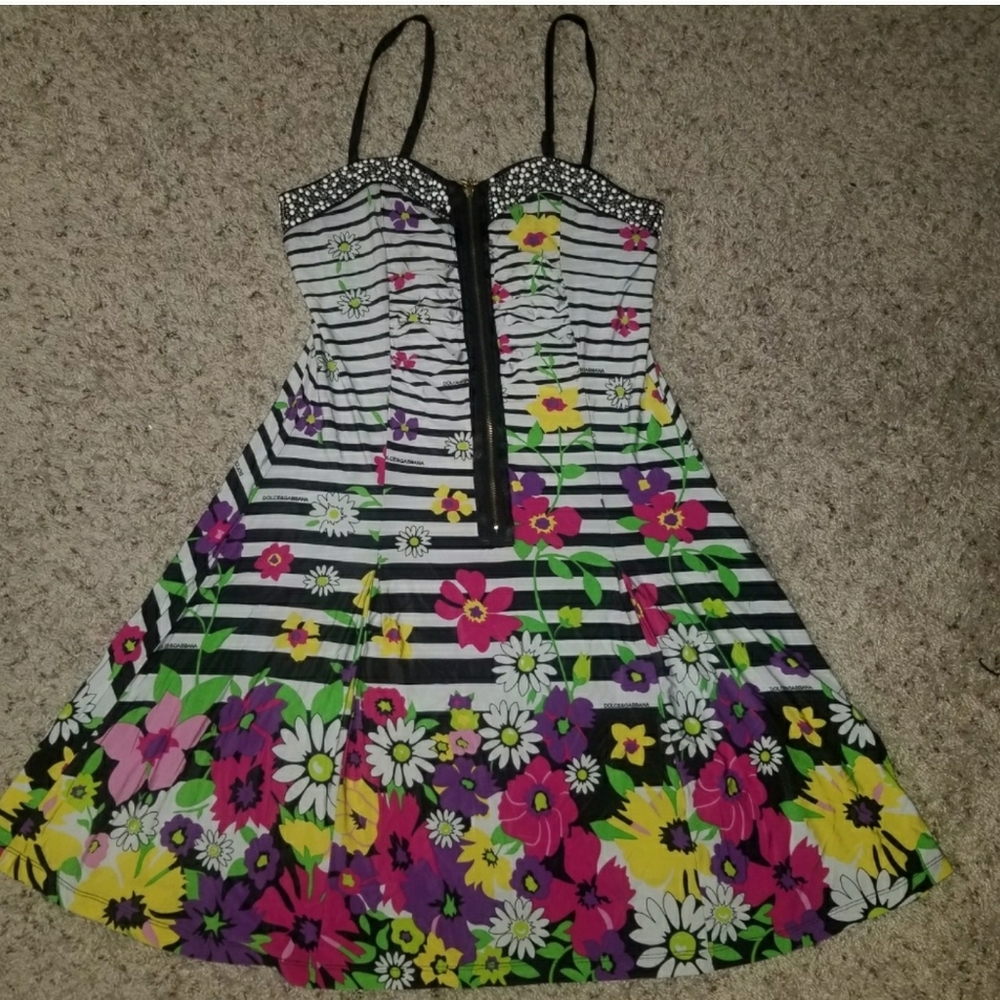 Dolce Gabbana Women Coctail Floral Dress Size 40